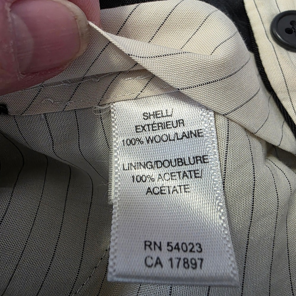 Banana Republic Mens 100% Wool Dress Pants Black Flat Front Straight 33x32 - Picture 6 of 10